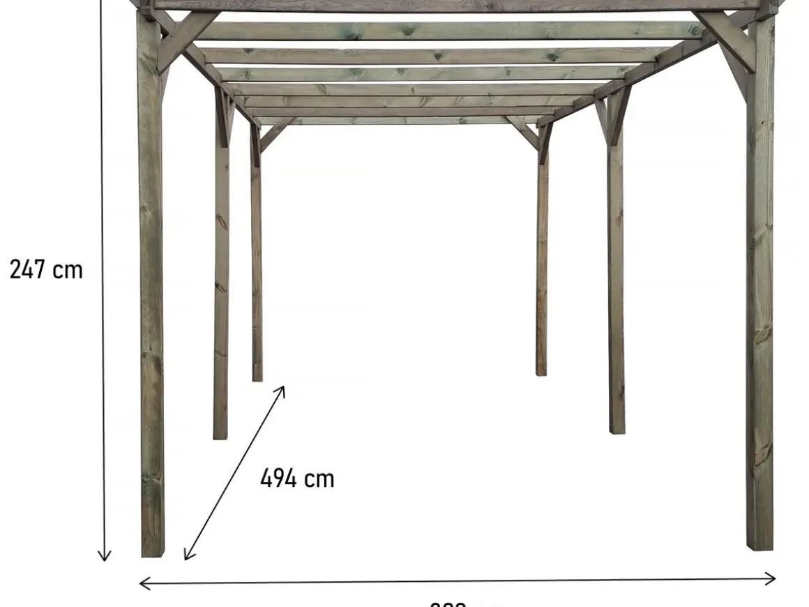 Carport voiture en bois "Sunny" 3 x 5 m