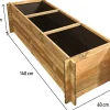 Carré potager en bois "Dhalia" - 140 x 60 x 41 cm