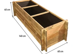 Carré potager en bois "Dhalia" - 140 x 60 x 41 cm