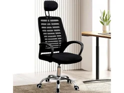 Chaise de bureau ergonomique réglable en hauteur avec appuie tête