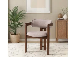 Chaise en bois "Cozy" - 44 x 57 x 76 cm - Crème de noix