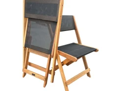 Chaise pliante en bois exotique 