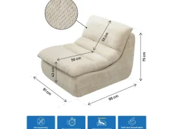 Chauffeuse en tissu texturé 