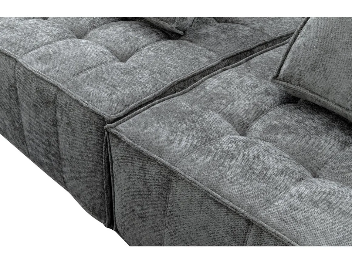 Chauffeuse en tissu texturé "Velluto" - 96 x 100 x 89 cm - Gris