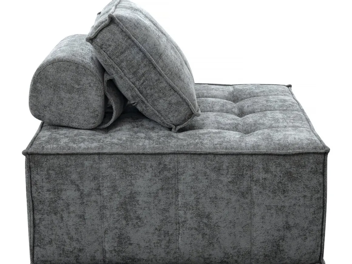 Chauffeuse en tissu texturé "Velluto" - 96 x 100 x 89 cm - Gris