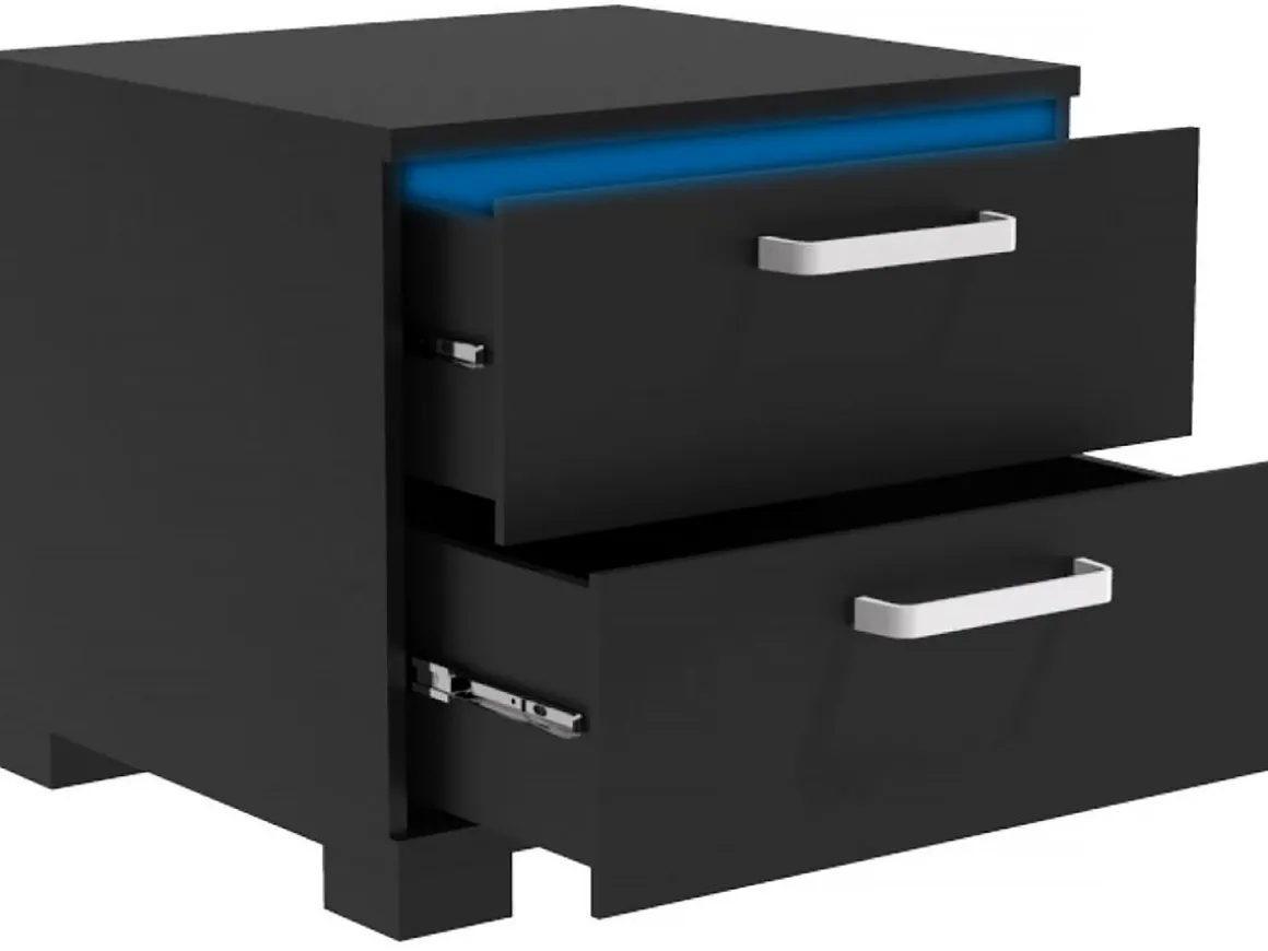 Chevet LED "Karina" - 41 x 38 x 41.5 cm - Noir
