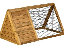 Clapier poulailler "Biscotte" - 100 x 62 x 52 cm - Marron