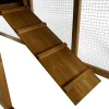 Clapier pour lapin avec 1 étage en bois "Galina" - 224 x 53 x 84 cm - Marron