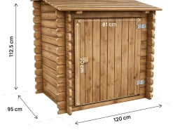 Coffre de filtration en bois traité pour piscine "Keny" -  120 x 95 x 113 cm -