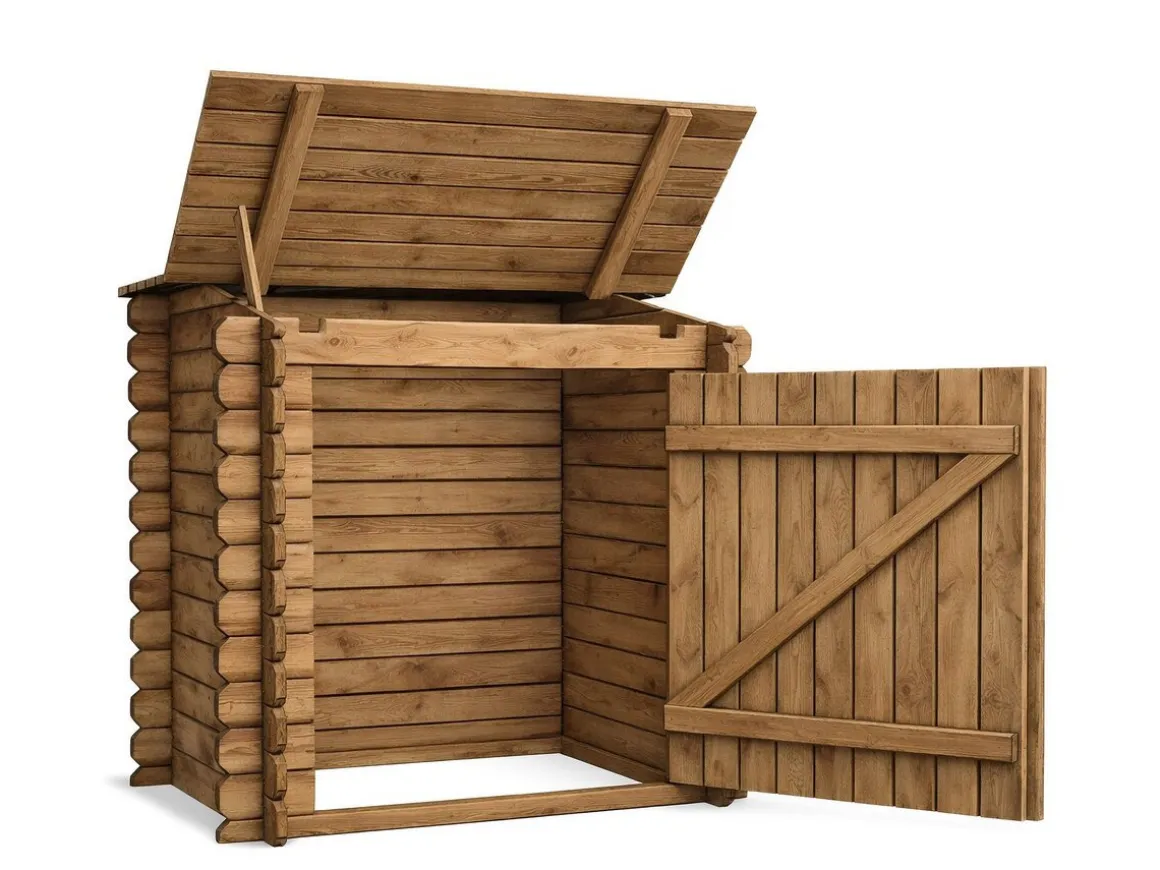Coffre de filtration en bois traité pour piscine "Keny" - 120 x 95 x 113 cm -
