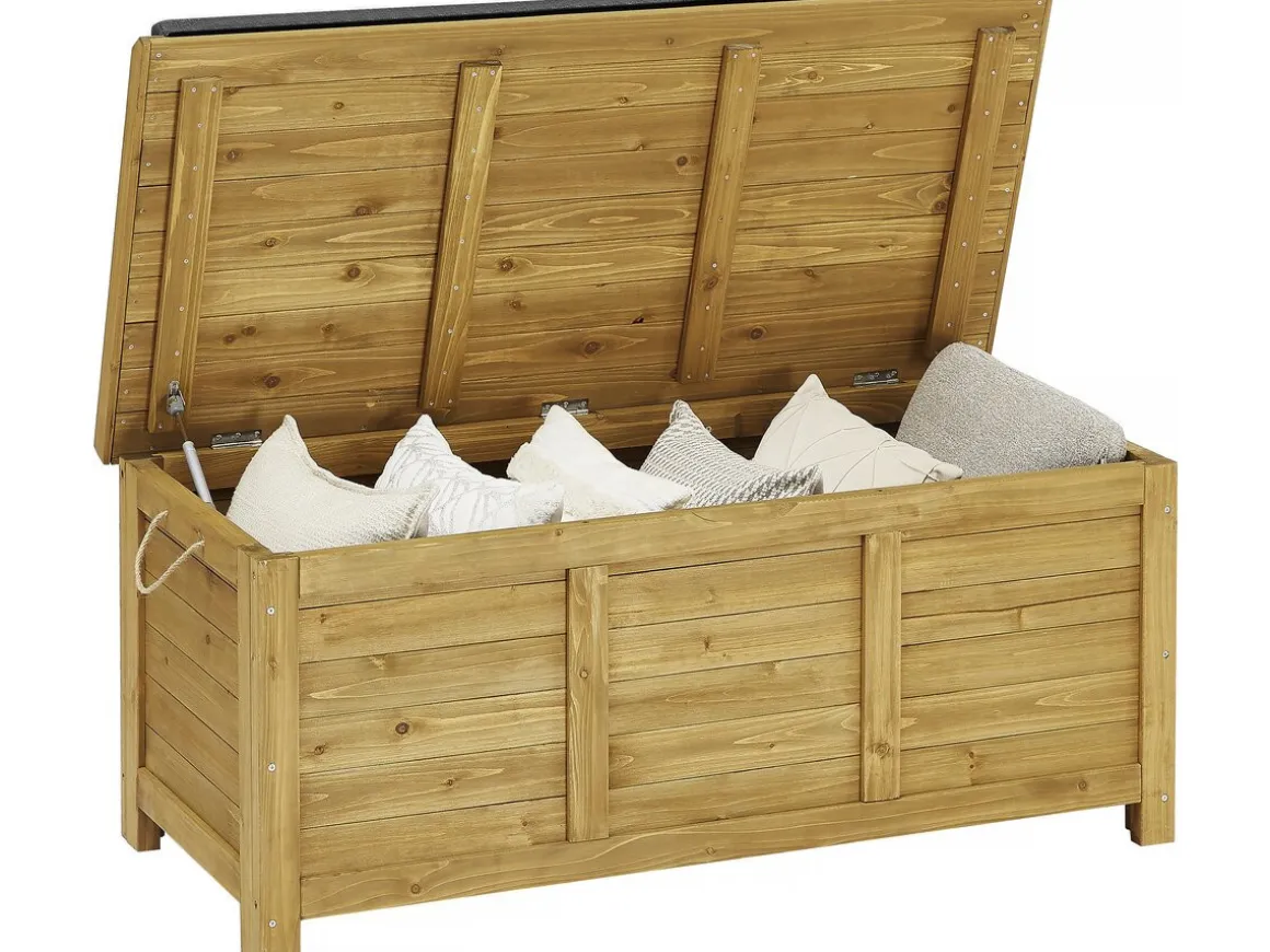 Coffre de jardin "Gana" en bois - 125 x 60 x 55 cm - Marron