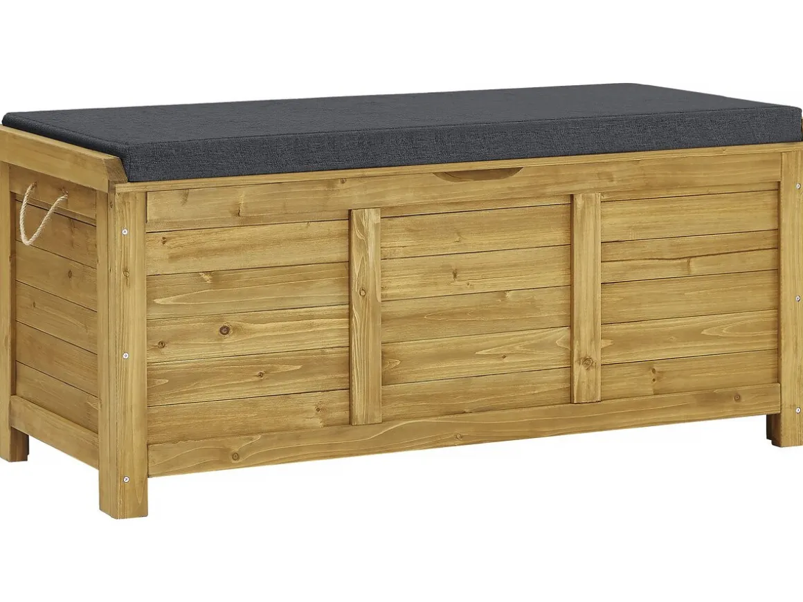 Coffre de jardin "Gana" en bois - 125 x 60 x 55 cm - Marron