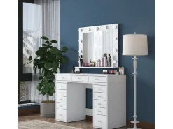 Coiffeuse avec miroir en bois 