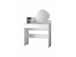 Coiffeuse avec miroir en bois "Harmony Mini Amorphous" - 90 x 40 x 133 cm - Blanc