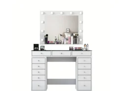 Coiffeuse avec miroir en bois