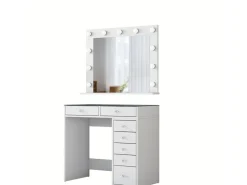 Coiffeuse avec miroir en bois