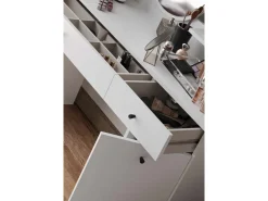 Coiffeuse avec miroir en bois "Harmony Square" - 124 x 40 x 135 cm - Blanc