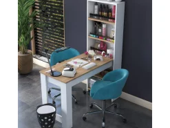 Coiffeuse avec étagères en bois 