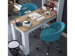 Coiffeuse avec étagères en bois 