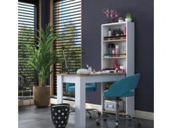 Coiffeuse avec étagères en bois 