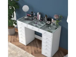 Coiffeuse avec tiroirs intégrés en bois
