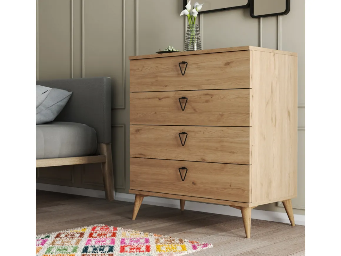 Commode en bois "Versa-Ce" - 80 x 45 x 90 cm - Marron