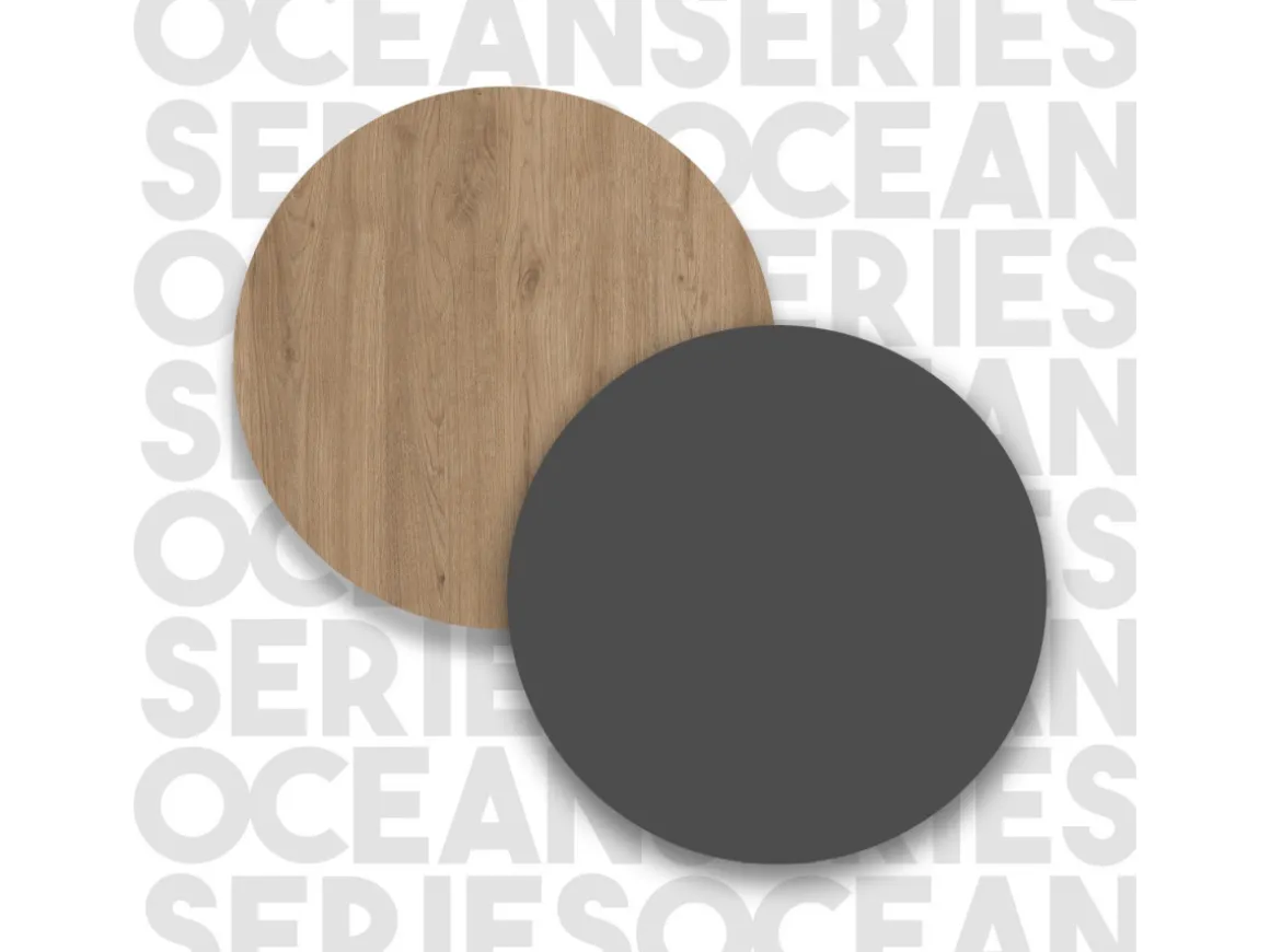 Console avec miroir en bois "Calvin" - 100 x 30 x 76 cm - Marron