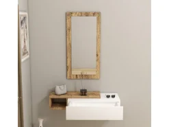 Console avec miroir en bois 