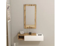 Console avec miroir en bois 