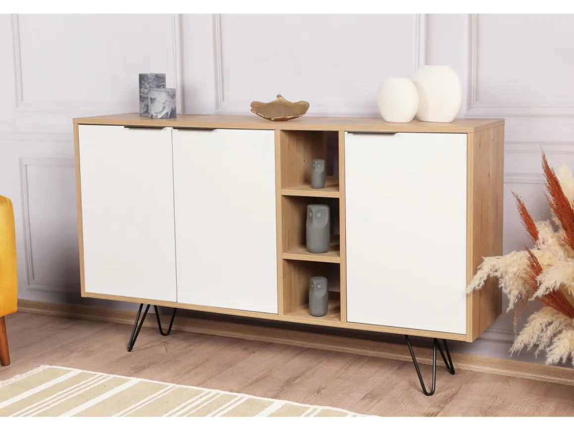 Console en bois "Clara" 142 x 35,6 x 83 cm - Chêne