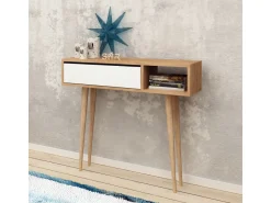Console en bois "Oseyo" - 100 x 30 x 94 cm - Marron