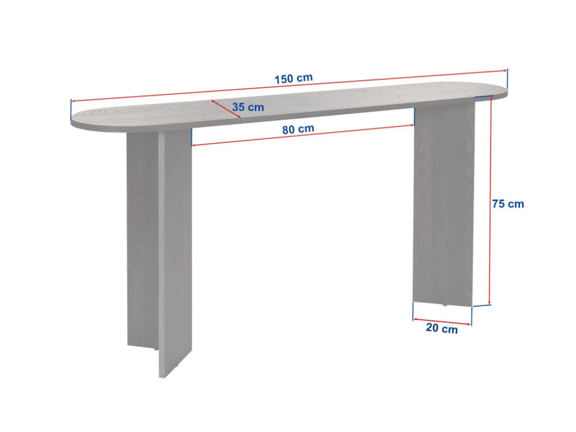 Console en bois "Sira" - 150 x 35 x 75 cm - Noyer