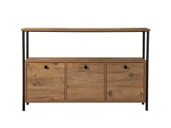 Console en bois "Solace" - 120 x 29 x 77 cm - Pin atlantique Noir