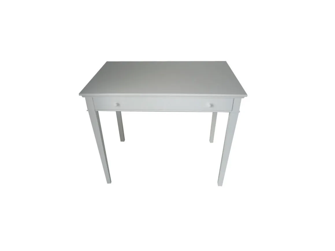 Console - Table guéridon - Coloris Blanc - 1 tiroir