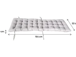Coussin pour fauteuil de jardin en tissu "Romy" - 164 x 52 x 10 cm - Gris clair