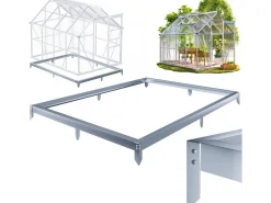 Embase en acier galvanisé pour serre jardin 