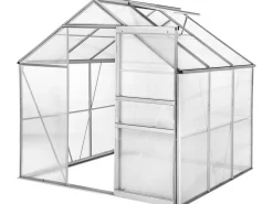 Embase en acier galvanisé pour serre jardin "Basilic" - 3,61 m² - Gris