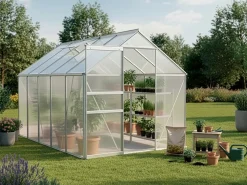 Embase en acier galvanisé pour serre jardin