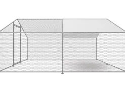 Enclos à poules 12 m² parc grillagé 4 x 3 x 2 M acier galvanisé