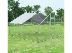 Enclos à poules 12 m² parc grillagé 4 x 3 x 2 M acier galvanisé