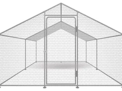 Enclos à poules 12 m² parc grillagé 4 x 3 x 2 M acier galvanisé