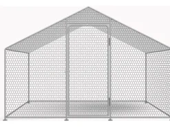 Enclos à poules 6 m² parc grillagé 2 x 3 x 2 M acier galvanisé