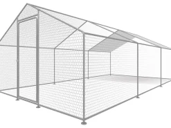 Enclos à poules 18 m² parc grillagé 6 x 3 x 2 M acier galvanisé