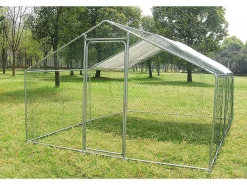 Enclos à poules 9 m² parc grillagé 3 x 3 x 2 M acier galvanisé