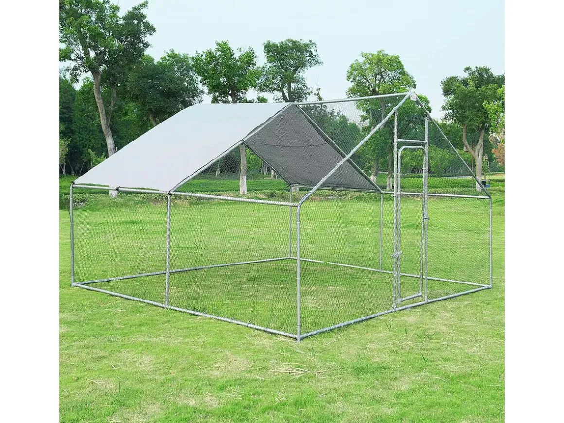 Enclos à poules 9 m² parc grillagé 3 x 3 x 2 M acier galvanisé