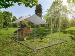 Enclos à poules 9 m² parc grillagé 3 x 3 x 2 M acier galvanisé