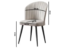 Ensemble de chaises (4 pièces) en bois "Rubi" - 52 x 42 x 85 cm - Noir