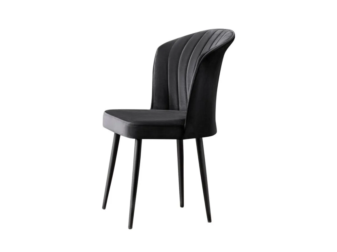 Ensemble de chaises (4 pièces) en bois "Rubi" - 52 x 42 x 85 cm - Noir
