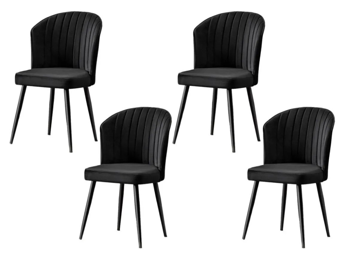 Ensemble de chaises (4 pièces) en bois "Rubi" - 52 x 42 x 85 cm - Noir