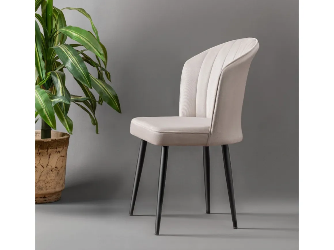 Ensemble de chaises (4 pièces) en bois "Rubi" - 52 x 42 x 85 cm - Crème